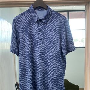 Adidas Men's Blue Patterned Polo Shirt